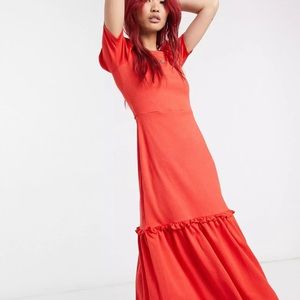 River Island midi red dress
